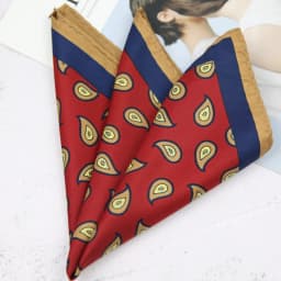 33cm Oversized Men's Pocket Square Polka Dot Red Floral Print Handkerchief Chest Towel Paisley Suits Wedding Gentlemen Hankies