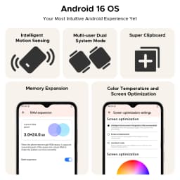 DOOGEE Note56 X Mobile Phone 8.45mm Slim Body 6.56" 90Hz Screen Android 16 6150mAh Battery Al Scene Recognition Smartphone