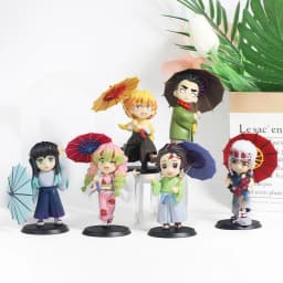  12cm New Demon Slayer Plum Rain Series 13pcs/set Blind Box Figure surprise Box Tanjiro Kamado Nezuko Action Model Toys Gifts
