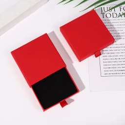 New Arrive Pull-Out Thin Drawer Jewelry Packaging Boxes Colorful Orange White Black Yellow Paper Kraft Box Case Gift Package