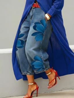 Office Lady Chic Loose All Season Pants Elegant Women Straight Printing Patchwork Pants Outdoor Casual Long Pants 2026 Trousers