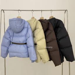 Janveny Winter Luxury Fluffy Duck Down Jacket Women Fashion Black Zipper Puffer Coat Casual Female Slim Feather Parkas With Belt