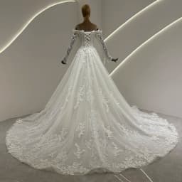 SL-9575 SuLi Customized Off the Shoulder Sleeve Mermaid Wedding Dress Detachable Skirt Lace Beading Bridal Gown