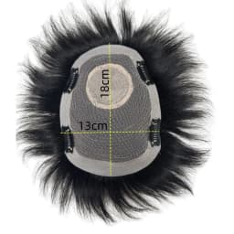 Short Real Human Hair Toupee with 4 Clips for Men's Baldness Prosthetic Wig Male Hair Replacement System Piece