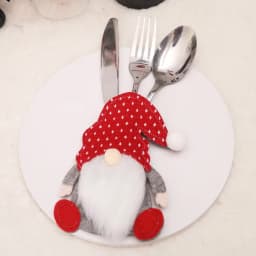 4pcs Gnome Christmas Cutlery Holder Knife Fork Pocket Bags Santa Claus New Year Party Dinner Decoration Xmas Tableware Cover
