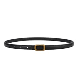 New Thin Genuine Leather Belt for Women Stylish Waist Accessory with Metal Square Buckle Perfect for Dresses Jeans