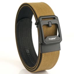 TUSHI Brand 4.3CM Wide Double-layer Reinforced Automatic Buckle Shooting Training Quick Hanging Pistol Mens Belt Nylon Outdoor