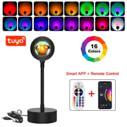 Tuya Smart Sunset Lamp Night Light Sunset Projector Smart Life APP Remote Led Lights Room Decoration Photography Birthday Gift