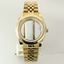 39mm 36mm Round Edge Watch Case Sapphire Crystal Glass For Seiko NH35 NH36 NH38 NH34 Miyota 8215 Movement Presidential Bracelet