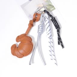 New Braided Rope Croissant Keychain Heart Shape Mobile Phone Chocolate Bag Pendant Charms Ornaments Gifts