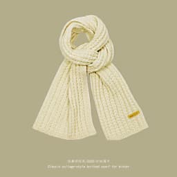Men Women Thick Warm Knitted Scarf in Winter Autumn Wool Soft Solid Cashmere Neckerchief Simple Fashion Black Students Scarves