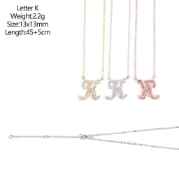 925 Sterling Silver D VVS1 Diamond Full Moissanite Pendant Necklace for Women Letter Sparkling Moissanite Jewelry