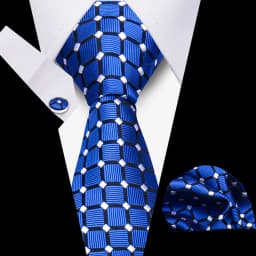 Men Business Tie Set Classic Plaid Dot Necktie Cufflinks Stripe Handkerchief For Wedding High Quality Formal Gravata Accessories