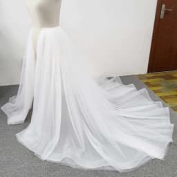 Ivory Tulle Wedding Detachable Skirt Removable Train for Evening Dresses 4 Layers Boho Bridal Overskirt