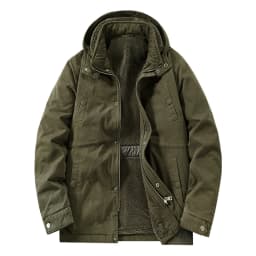Pure Cotton Multi Pocket Workwear Windbreaker Men Mid Length Loose Jacket Middle Elderly Spring Autumn Outdoor Wind Resistant