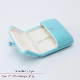 High-Grade Velvet Button Mongolian Double Open Jewelry Box Velvet Ring Ring Bracelet Necklace Packaging Jewelry Box