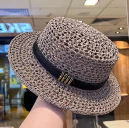 New Flat Top Sun Hat 2026 Delicate Weaving Straw Hat Summer Straw Hat Pearl New Elastic Ribbon Hat Sombreros Chapeau Femme