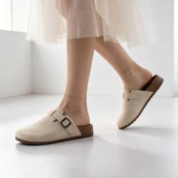 Women Large Size Closed Toe Mules Adjustable Buckle Slip‑on Slippers Ladies Casual Daily Flat Slides For Outdoor Walking