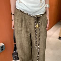 Retro Color-Blocked Woven Starfish Pendant Thin Waist Rope For Women Ethnic Style With Skirts Jeans Accessory Versatile Belt