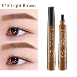 4 Point Eyebrow Pencil Black Brown Waterproof Microblading Liquid Eyebrow Pen Makeup Long Lasting Cosmetic 4 Points Eye Brow Pen