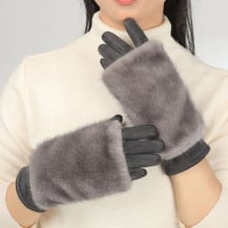 Double Set Fashion Personality Suede Winter Keep Warm Touch Screen Women Gloves Hairy Imitation Mink Velvet Half Finger Gloves