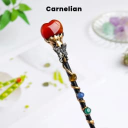 1PC Amethyst Rolling Stone Magic Scepter Natural Stones Fairy Lucky Tumble Stone Gem Scepter Decorative Fairy Magic Stick