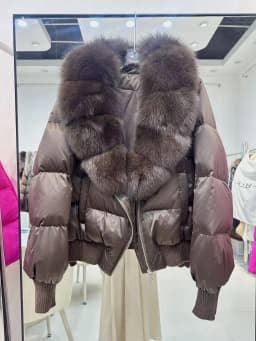 OFTBUY Winter Removable Real Fox Fur Collar Luxury Women Duck Down Jacket Glossy Short Puffer Coat Zipper Warm Fashion Outerwear
