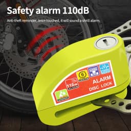 Scooter Motorcycle Bicycle Alarm Lock Wheel Disc Brake Waterproof Anti-Theft Aluminum Alloy Safety Brake Lock Moto Aaccessories
