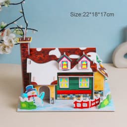 Larger Size Christmas House Train Model 3D Puzzle Kindergarten Early Educational DIY Handmade Paper Card Jigsaw for Kids Gift