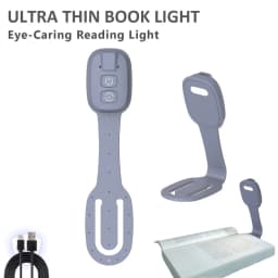 2-in-1 Clip-On Book Light with Dimmable Brightness Ultra-thin Mini Book Light Rechargeable Eye-Caring LED Reading Light Travel
