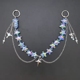 Iridescent Detachable ITA Bag Double Chain Star Heart Pendant DIY Bag Decorative Chain Pain Bag Charm Fashion Waist Chain
