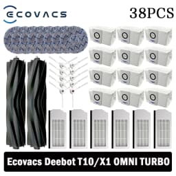 Ecovacs Deebot X1 OMNI / T10 OMNI Robot Vacuum Cleaner Spare Parts, Rubber / Side Brush, Cover,Hepa Filter, Mop Rag, Dust Bag