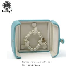 Double Open Button Jewelry Box Valentine's Day Birthday Surprise Gift Ring Pendant Stud Necklace Box Jewelry Boxes and Packaging