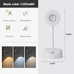 HPH Intelligent Human Sensor Wall Lamp Wireless Wall Light Dimmable Led Spotlight for Rechargeable Lighting Paintings Pictures