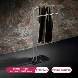 Floor Standing Marble Stone Base Luxury Hotel Towel Rack Holder Towel Storage Shelf Brush Gold Towel Bar FR1052