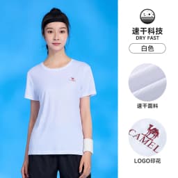 GOLDEN CAMEL Women's T-shirts Moisture-absorbing Quick-dry Cotton t-shirt Short-sleeved Shirts Round Neck Sports Top Breathable
