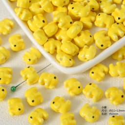Exclusive Hand-painted Yellow Ceramic Straight Hole Bead Jewelry For Summer
