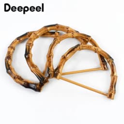 Deepeel 2/4Pcs 10.5/12cm Plastic Faux Bamboo Bag Handle Handbags Woven-bag Purse Frame Replace Handles DIY Bags Parts Accessory