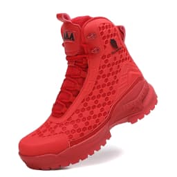 High-Top Leather Men's Boots Breathable Desert Combat Boots Outdoor Non-slip Hiking Boots Men Motorcycle Boots Work Ankle Boots