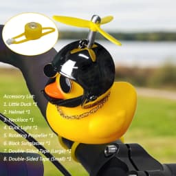 Bicycle Bell Yellow Duck Cartoon Little Yellow Ducks Helmet Head Light Shining Duck Bicycle Bells Handlebar Bicycle Accessories