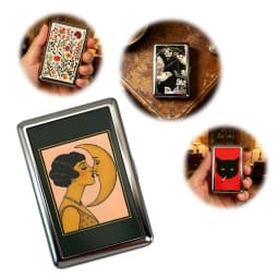 Vintage Style Slim Cigarette Case Thin Art Deco Design Slim Wallet Blunt Case Easy Snap Versatile Card & Cash Case for Women Men