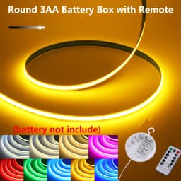 3AA Battery Box 8mm COB LED Strip 5V 320LEDs/m Flexible Tape Remote Control/PIR Motion Sensor Adhesive LED Light Strip 9 Colors