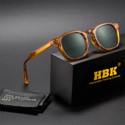 HBK Fashion Retro Men Sunglasses Classic Square Frame Design Sun Glasses Women Outdoor Travel Party Business Festival Gift