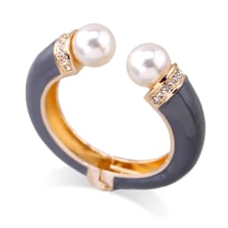 10 Colors Boho Personalized Double Pearls Cuff Bangle for Women Party Bracelet Engagement Accessory Rhinestone Bangles Jewelry