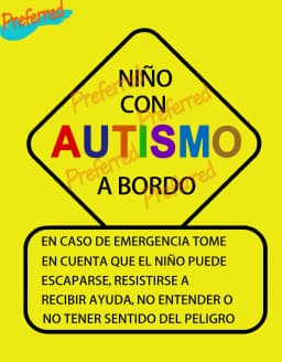 Spanish Letrero Auto Autismo Child on The Boat Baby in The Car Decal Laptop Helmet Trunk Wall Vinyl Car Sticker