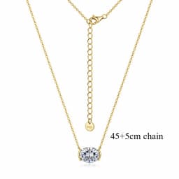 Smyoue New 1-3CT Pass Test Oval Cut Moissanite Necklace for Women Rose Gold Plated Wedding Solitaire Pendant 925 Sterling Silver