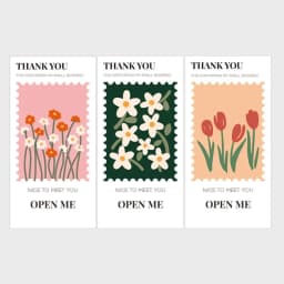 50PCS 5x10cm Rectangle Self-adhesive Thank You Sticker For Small Business Gift Box Seal Label Greeting Package Wholesale Supply