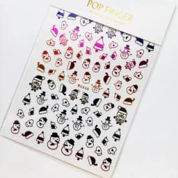 Sliver Bronzing 3D Christmas Nail Art Decoration Sticker Sparkly White Colorful Glitter Geometry Snowflake Winter Slider Foil