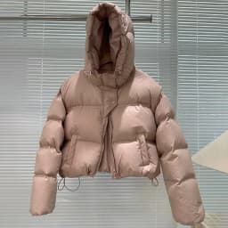 Schinteon Women White Duck Down Jacket with Hood Autumn Winter Warm Over Size Casual Short Thick Outwear 2024 New
