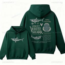 Great White Shark Hoodie Shark Sweatshirt Shark Conservation Hoody Marine Biologist Hoodie Unisex Shark Winter Clothes Women